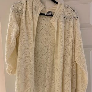 Vintage Cream Crochet Sweater